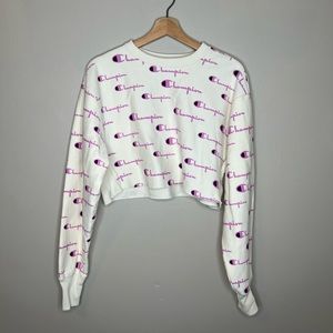 RARE Champion Reverse Weave Cropped Long Sleeve Sweater Size Small
